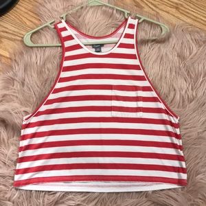 Aerie striped crop pocket tank